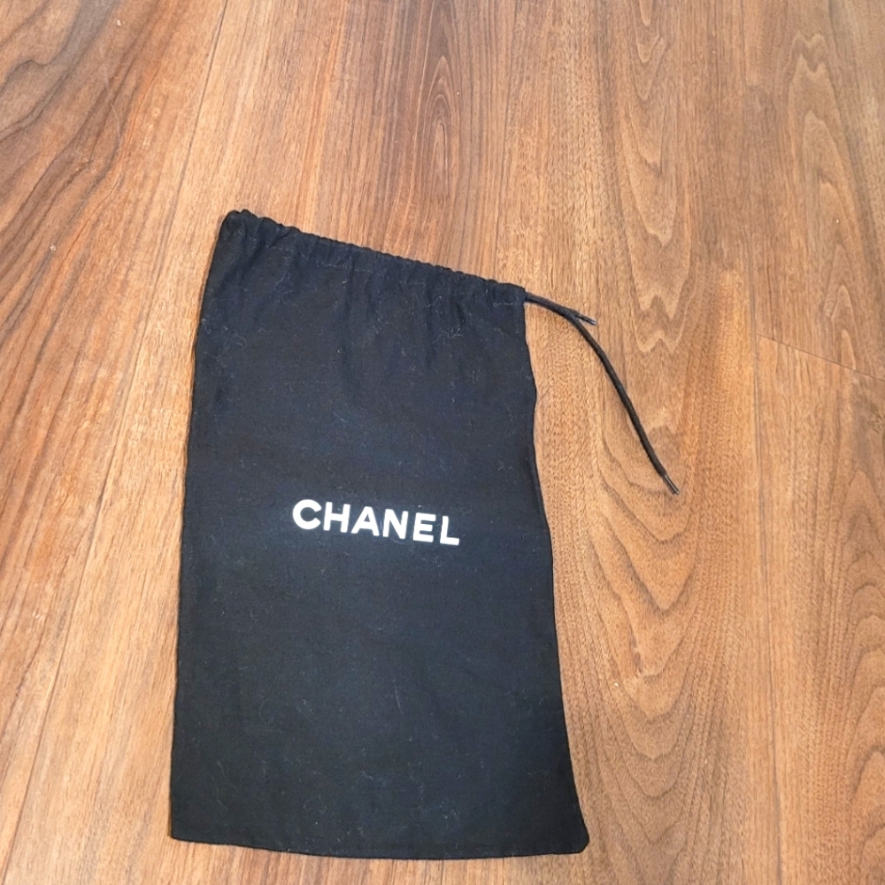 Chanel Storage Drawstring Dust Bag Cotton Black 12" x 7.5" New